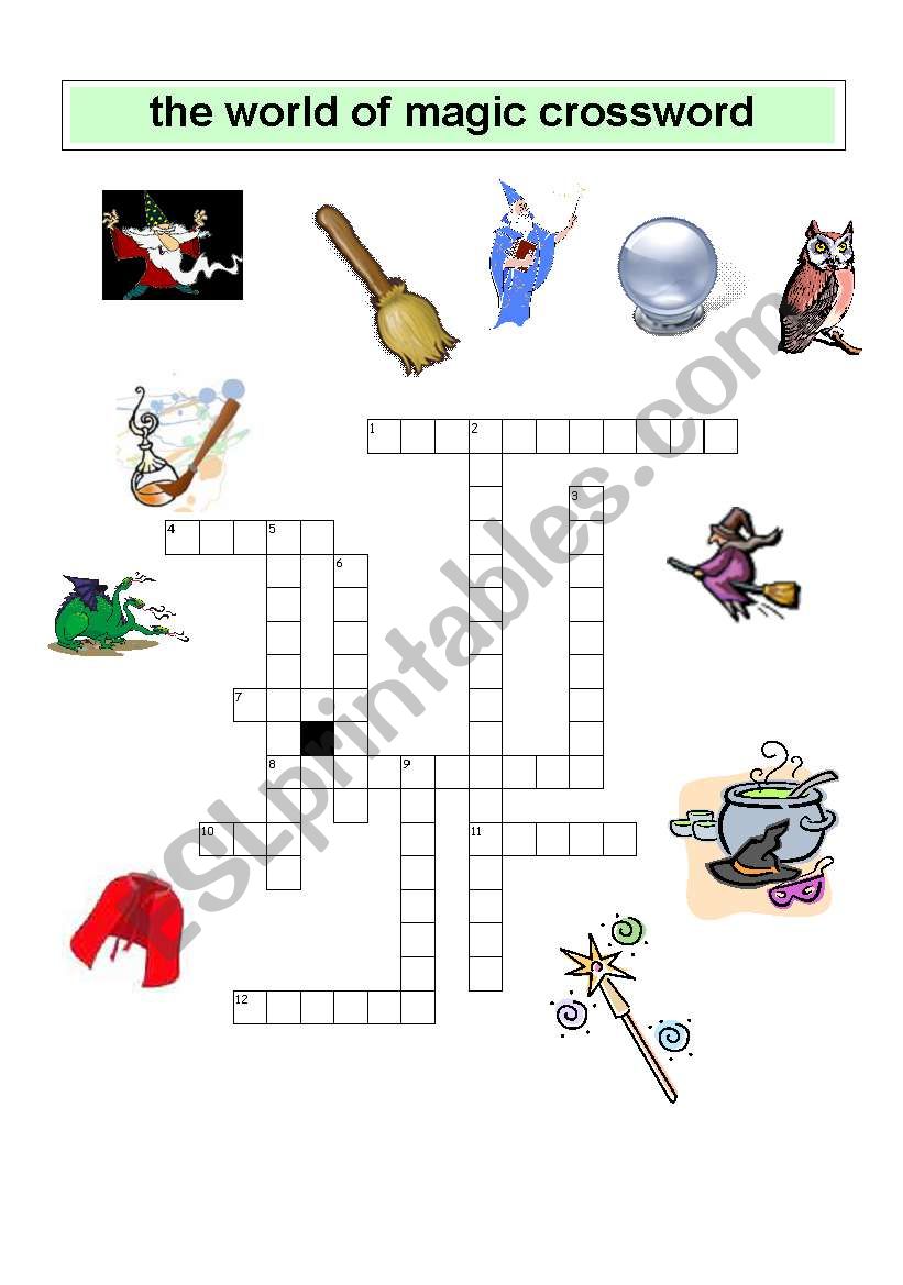 The world of magic crossword worksheet