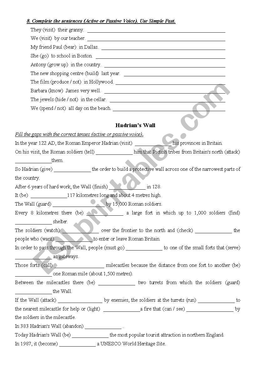 passive voice worksheet