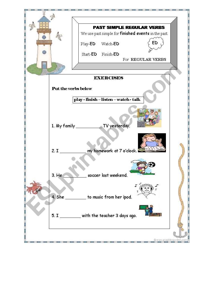 regular verbs worksheet