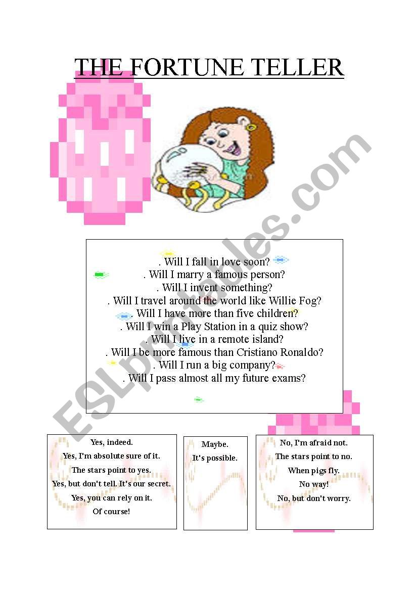 The fortune teller worksheet