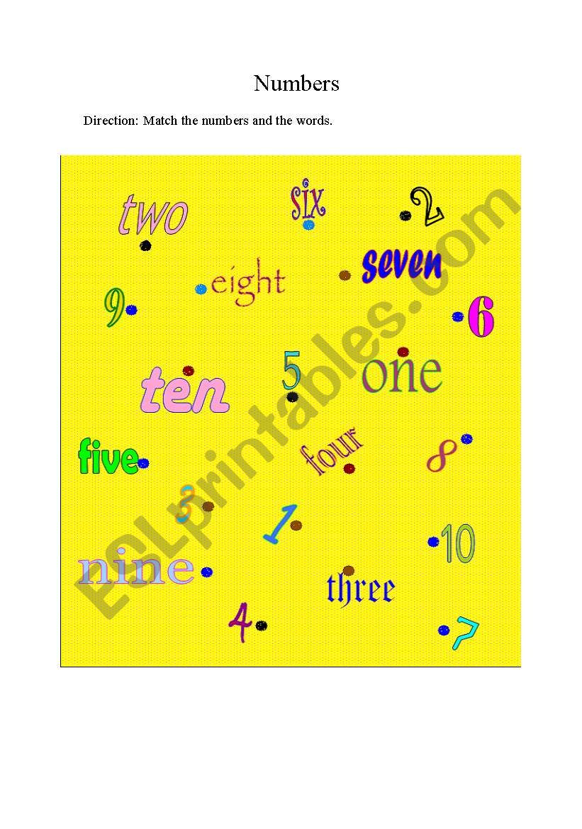 Numbers worksheet