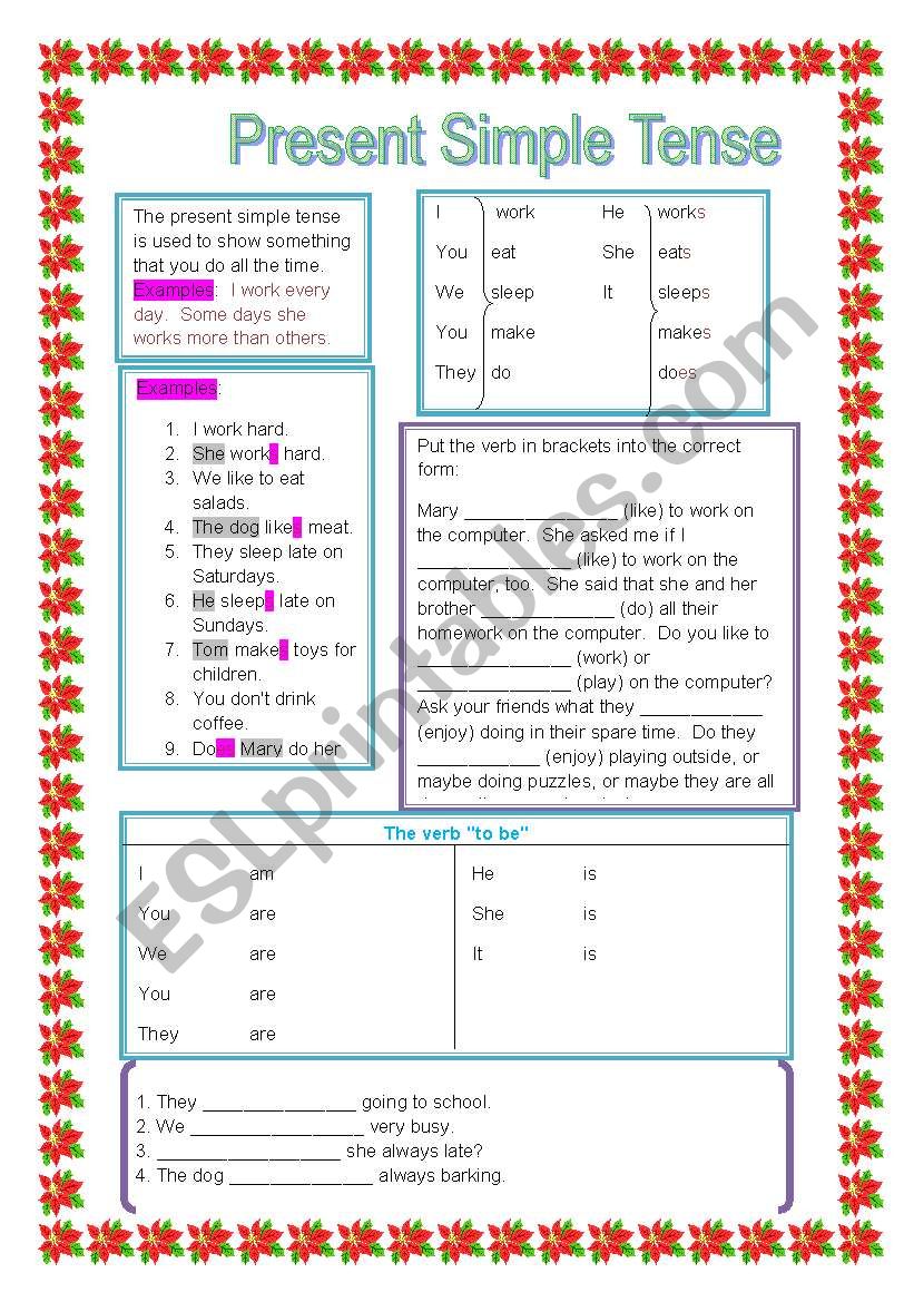 Present Simple Tense worksheet