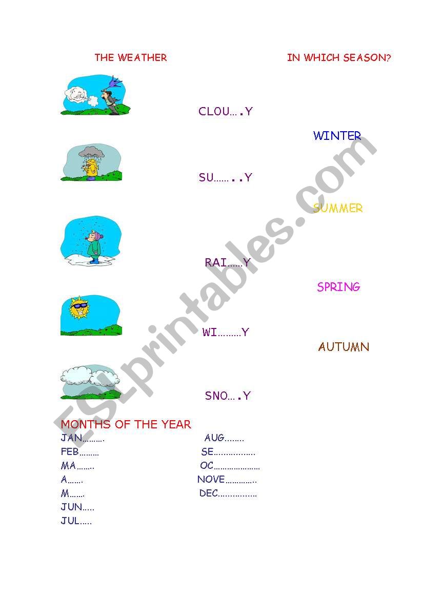 THE WEATHER worksheet