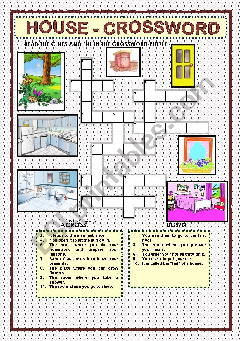 HOUSE - CROSSWORD worksheet