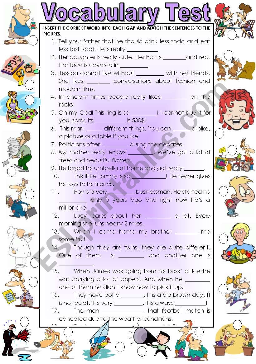 CHECK YOUR VOCABULARY!  worksheet