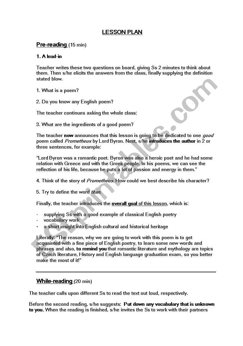 Prometheus worksheet