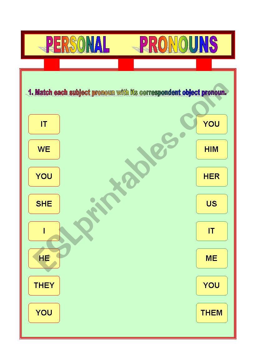 Subject/Object Pronouns worksheet