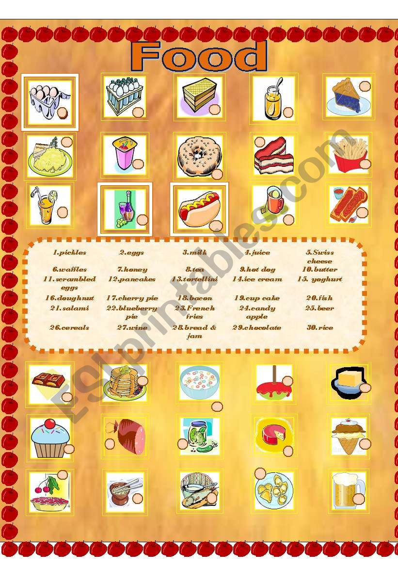 Food- Match the images with the words