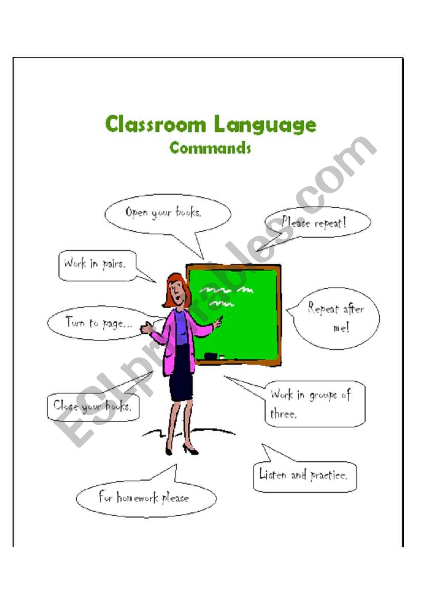 CLASSROOM LANGUAGE worksheet