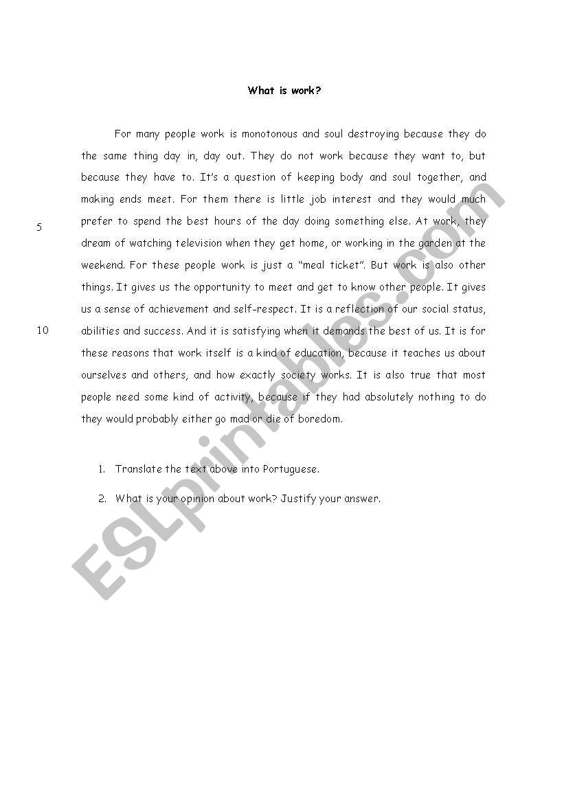 translation worksheet