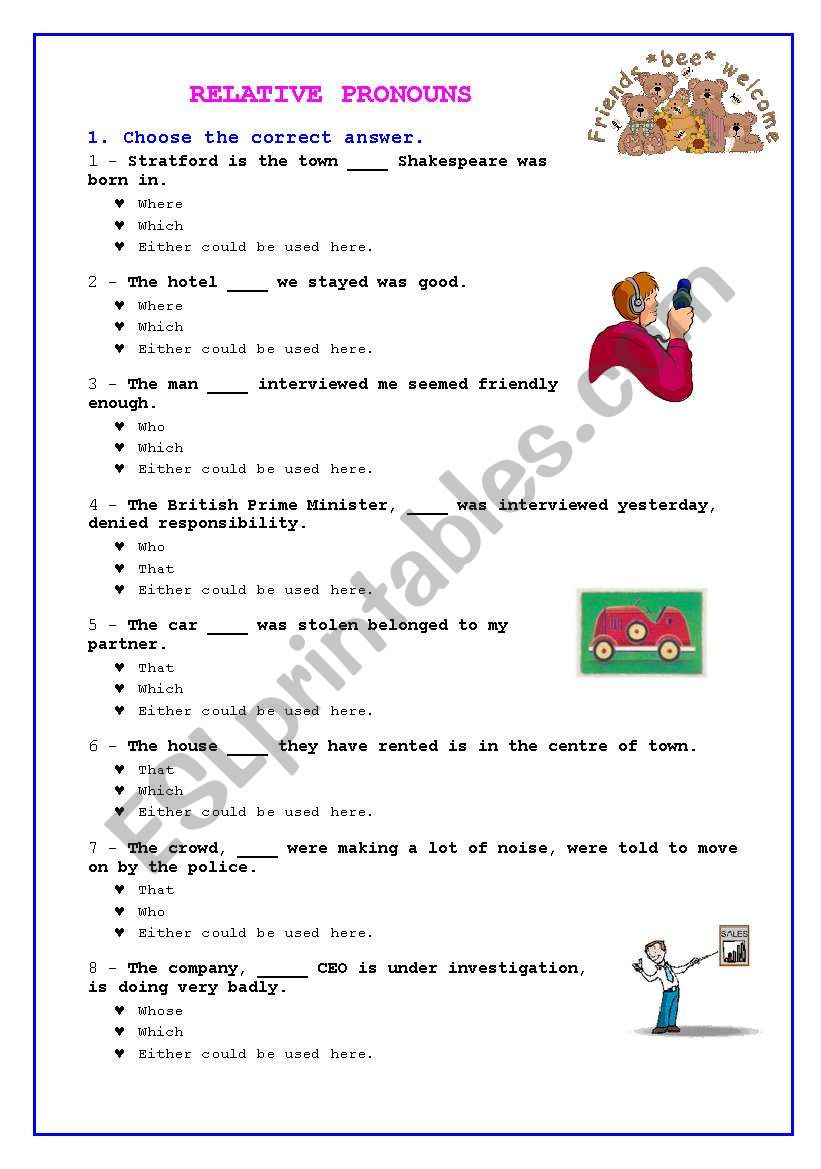 RELATIVE PRONOUNS worksheet