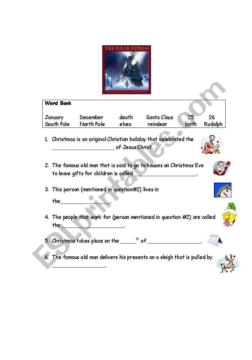 Polar Express Movie Worksheet 