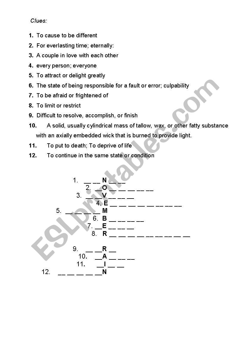 November Rain - Guns ´n Roses - Song word puzzle