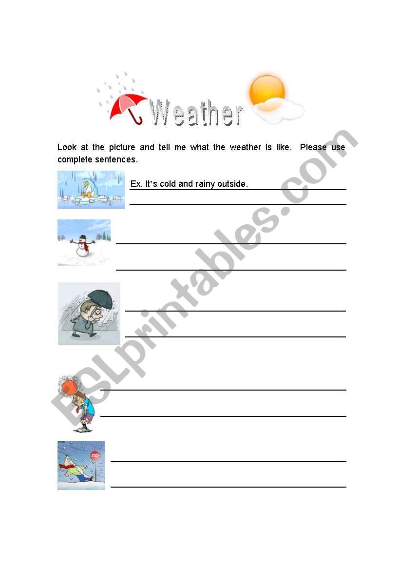 Whats the Weather Like? worksheet