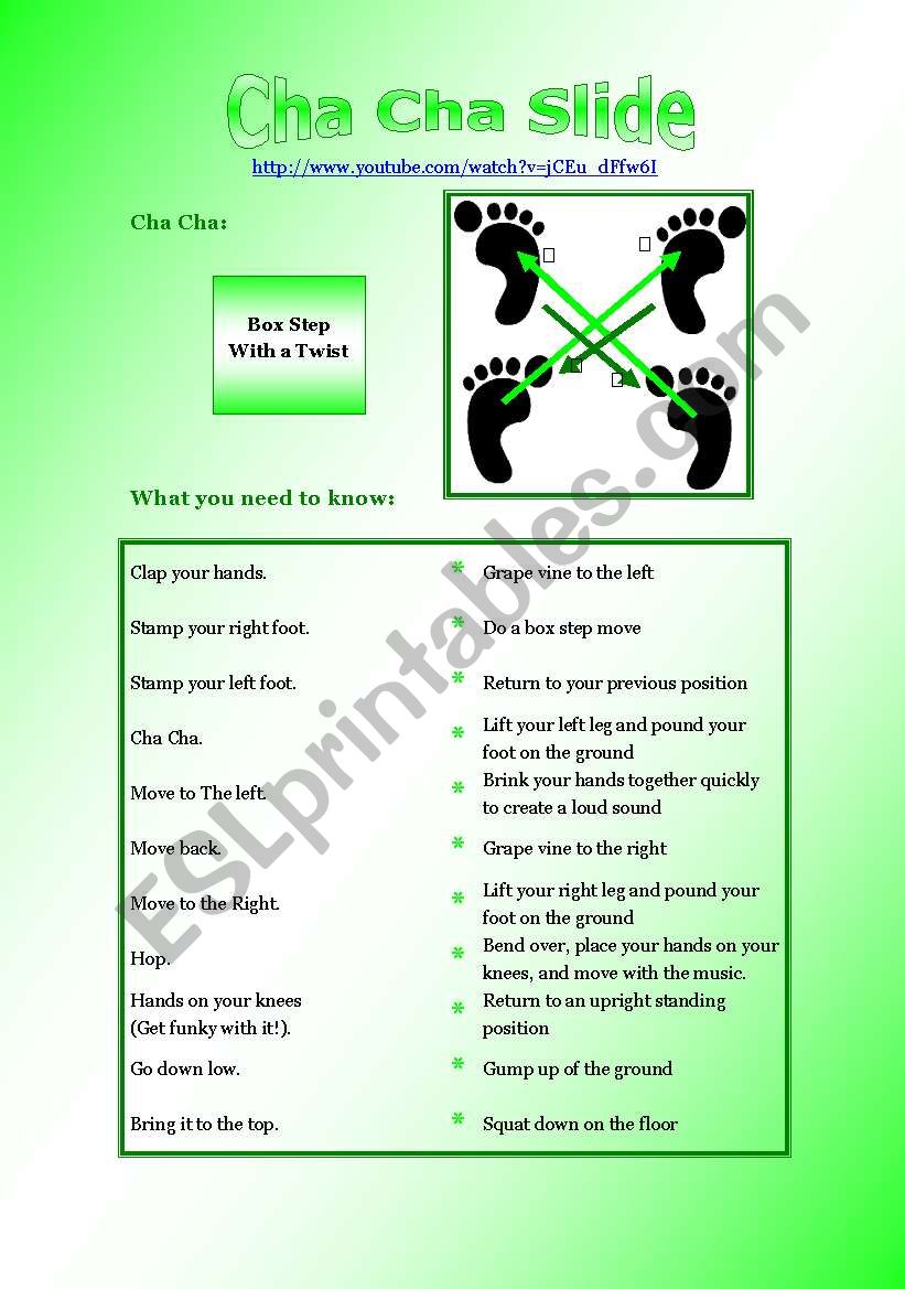 Cha Cha Slide Listening Game worksheet