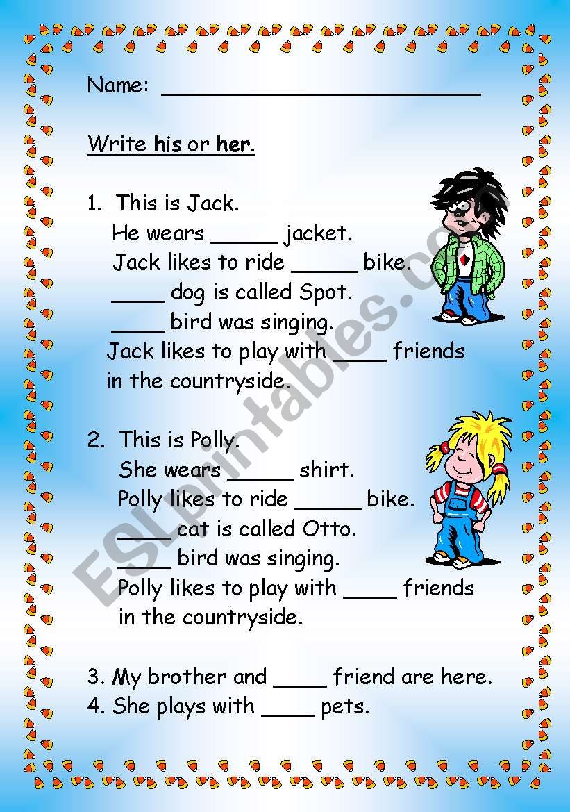 His or Her worksheet