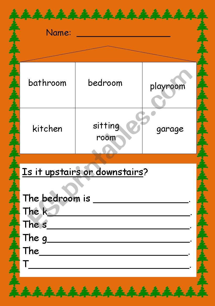 upstairs and downstairs worksheet