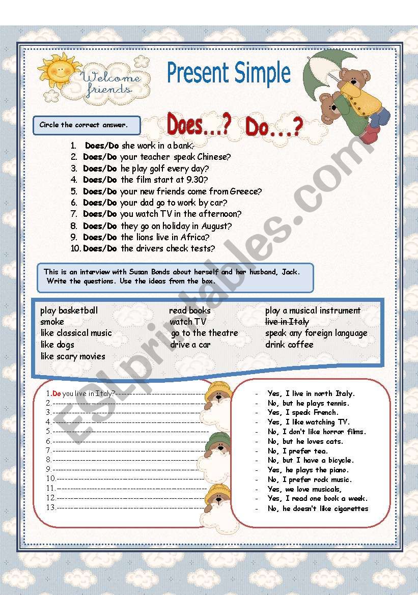 Present Simple- Part 2/2 worksheet