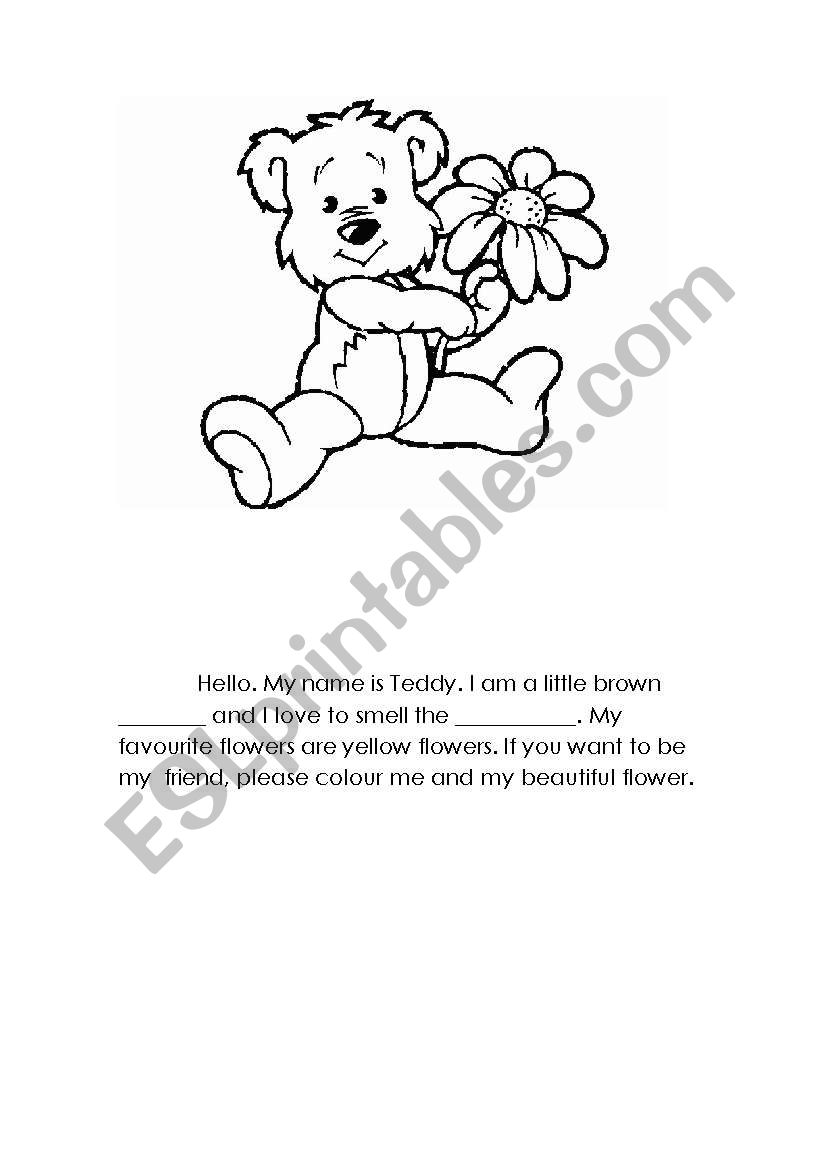 Teddy, the little bear worksheet