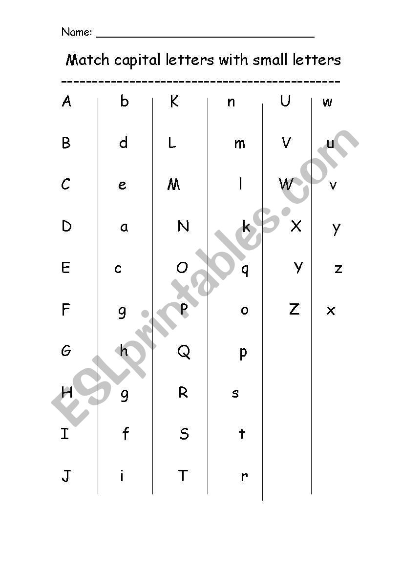 Matching Alphabets worksheet
