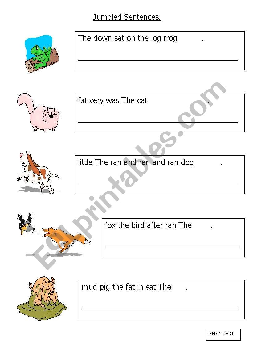 Jumbled words worksheet