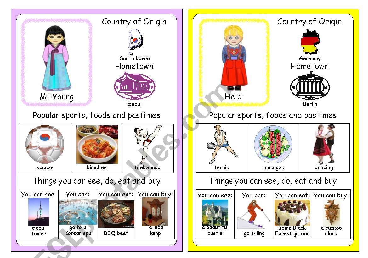 International characters 4 worksheet