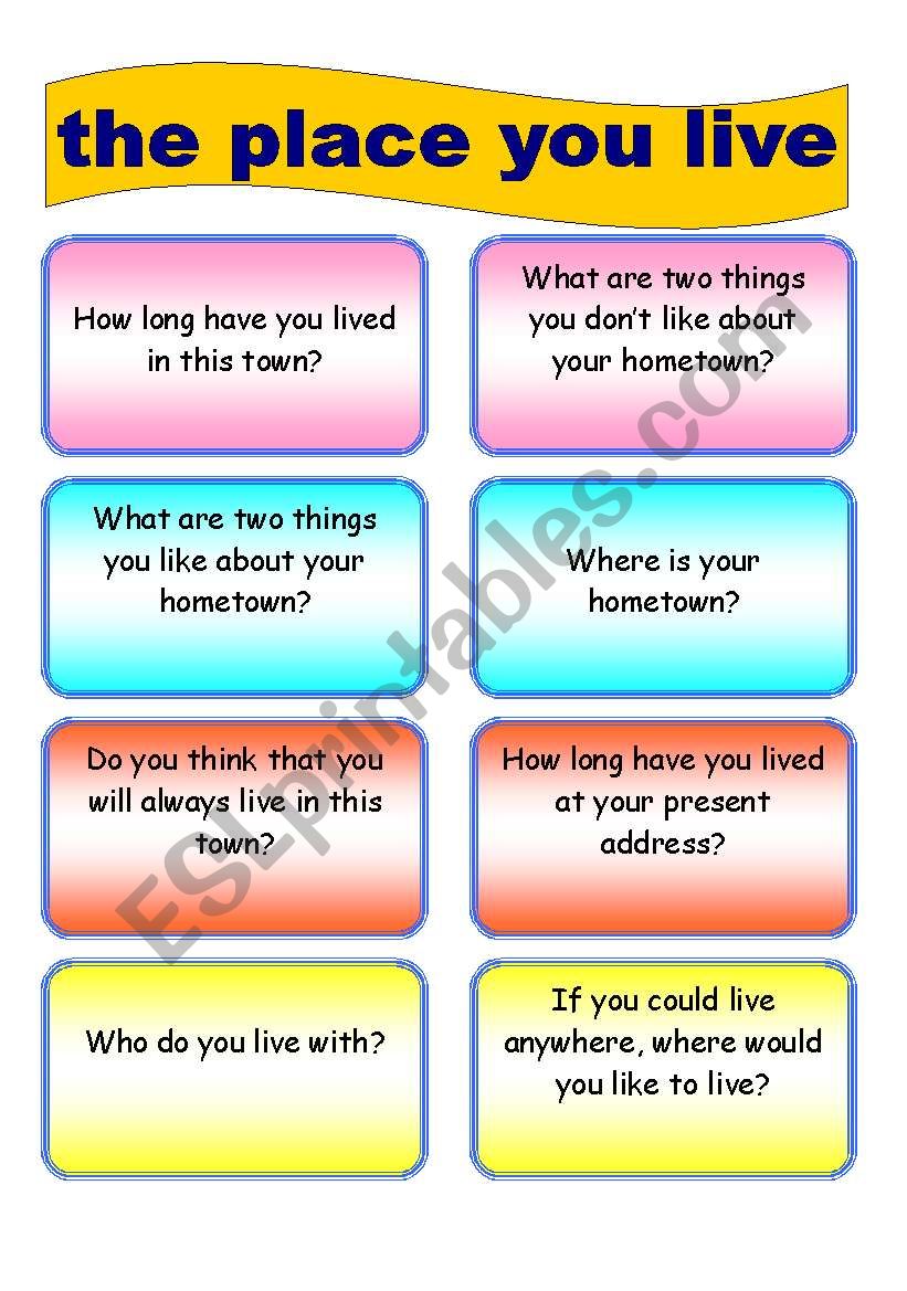 conversation cards (40 questions on hometowns) 5th in the series