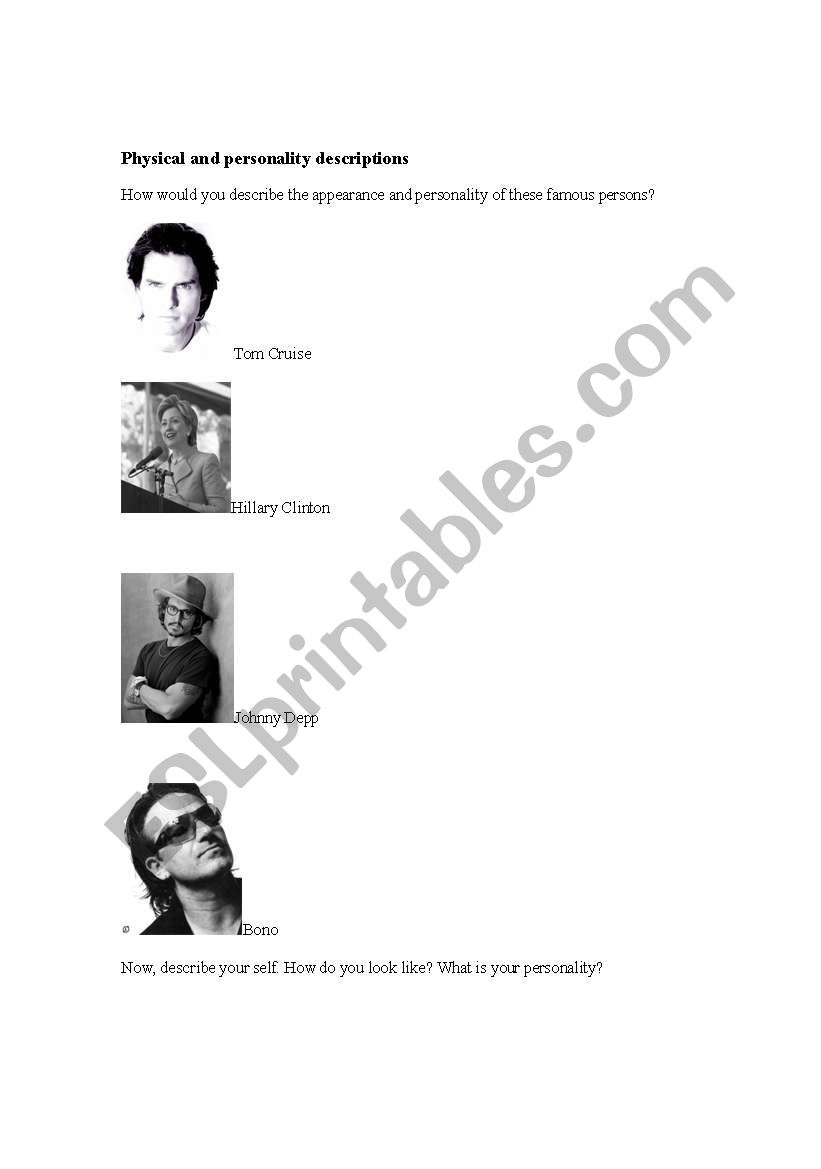 physical and personality descriptions