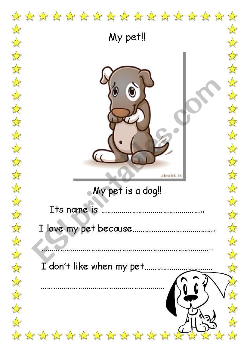 My pet! (dog) 2 pages worksheet