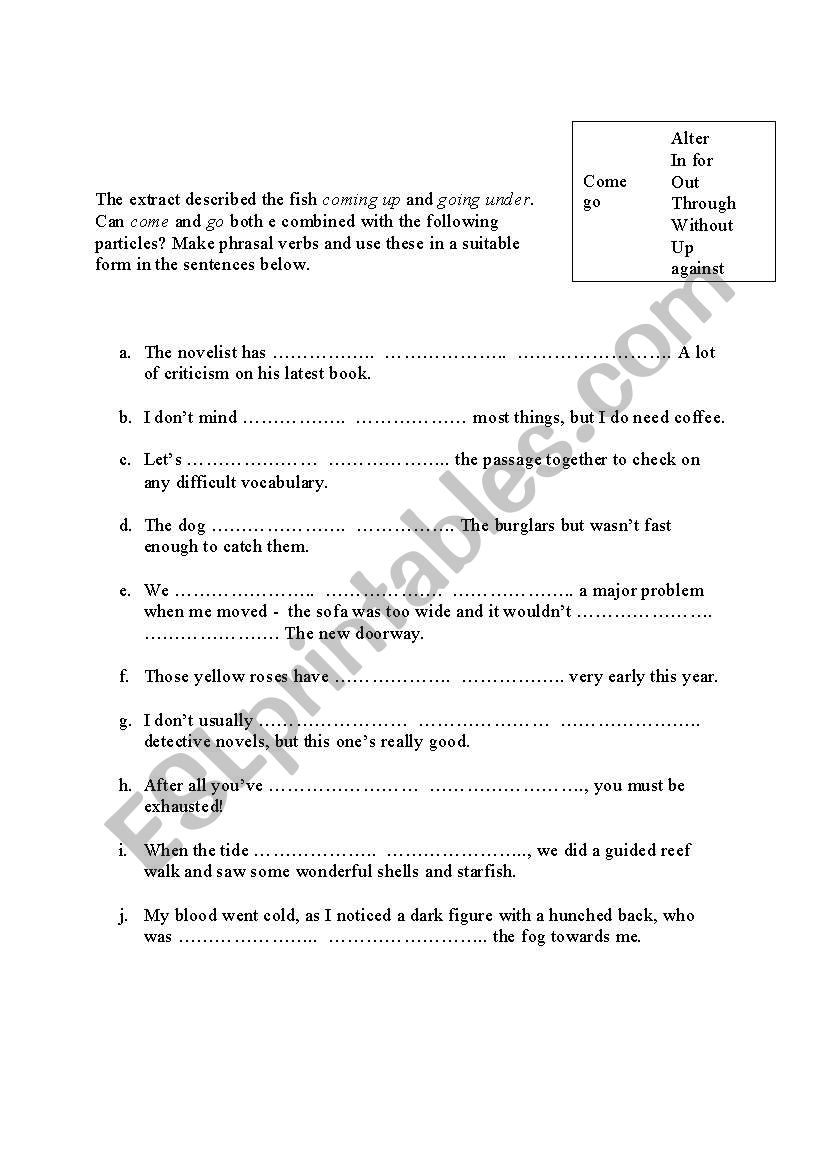 Phrasal Verbs 2 worksheet