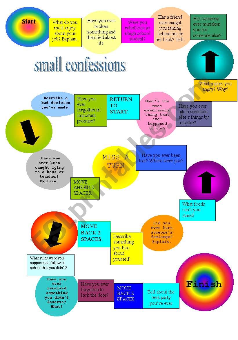 Small Confessions worksheet