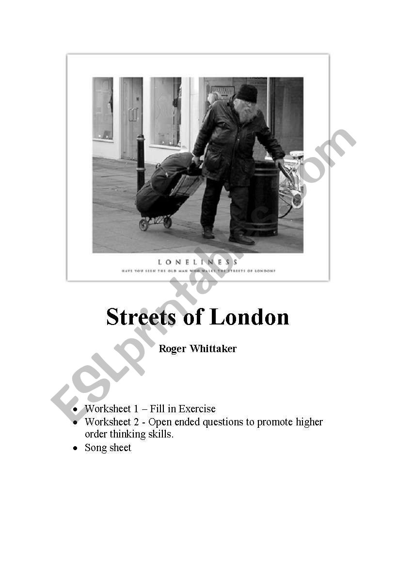 Streets of London  : Song by  Roger Whittaker