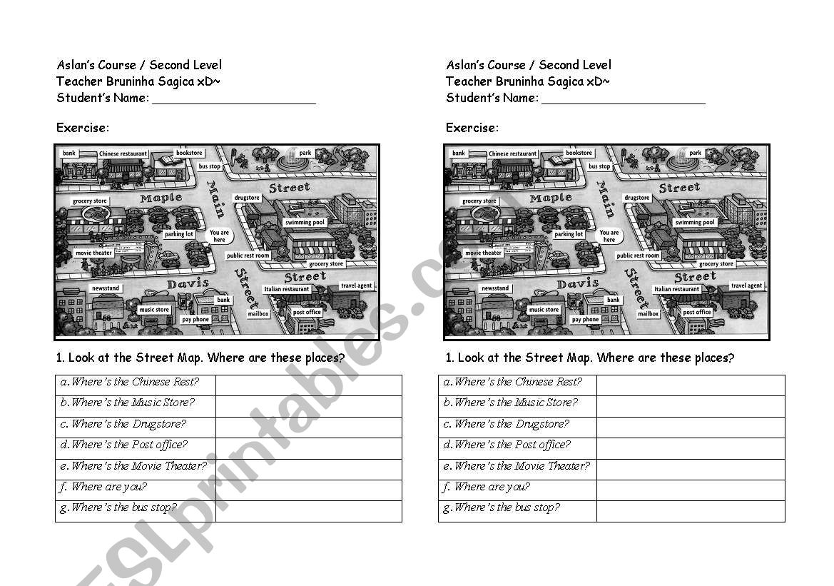 Map worksheet