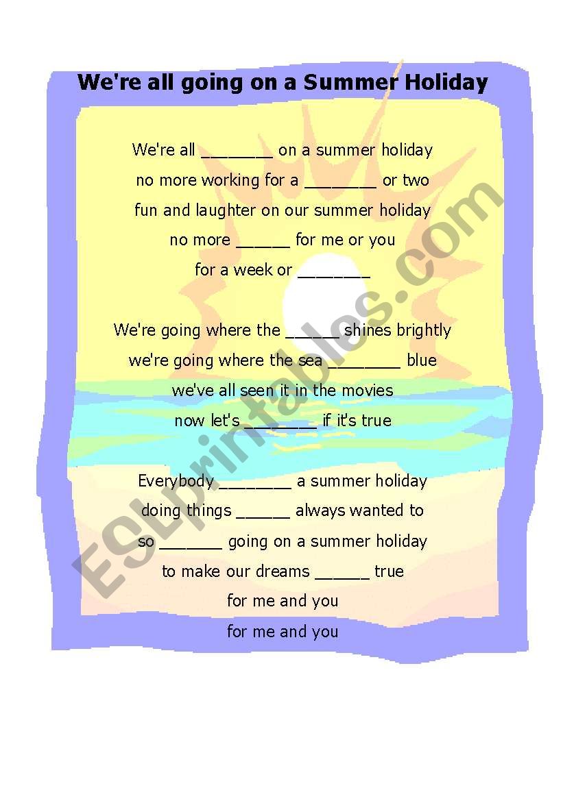 Song: Summer Holiday by Cliff Richard
