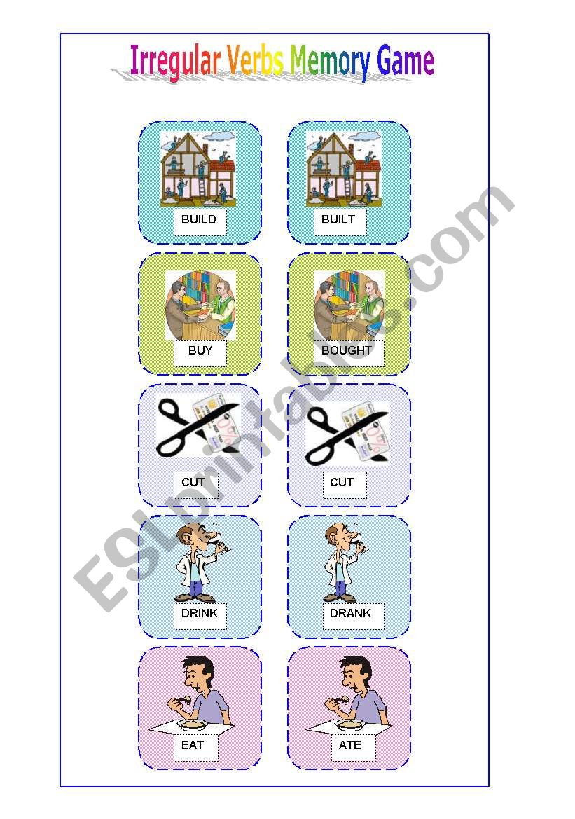 Irregular verbs memory game ( 2 of 6)