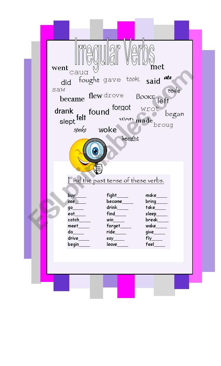 Simple Past Irregular Verbs worksheet