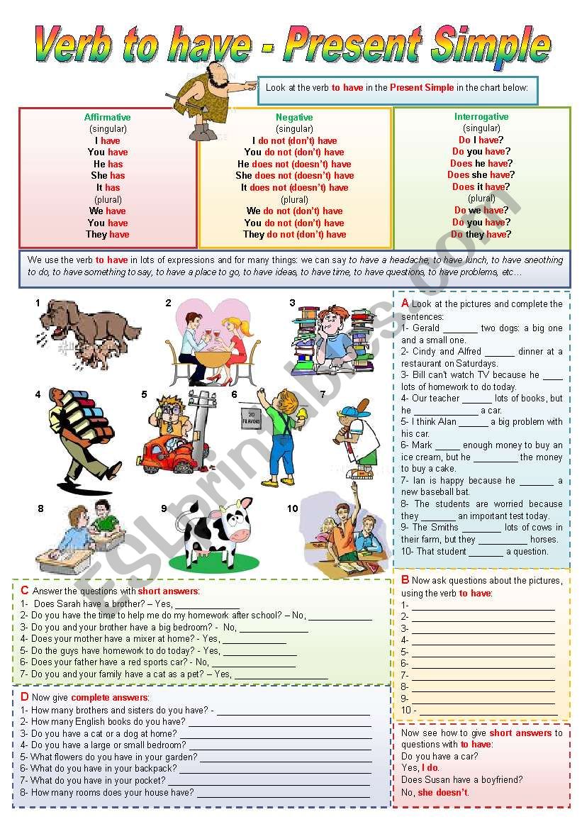 Verb To Have - Present Simple (fully editable)