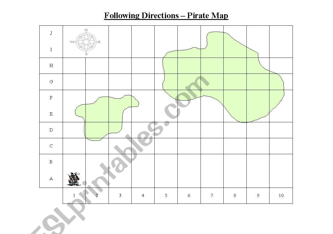 Following Directions - Pirate Map