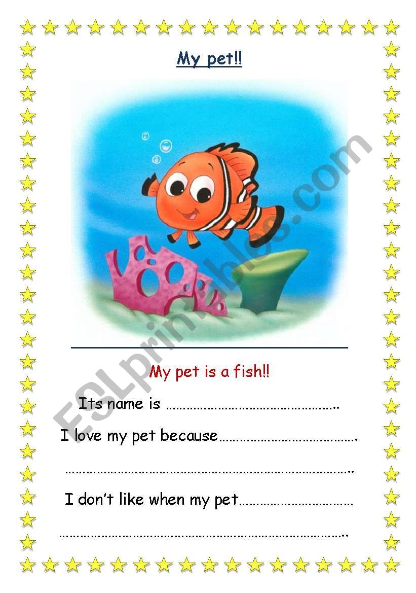 My Pet! (fish) 2 pages worksheet