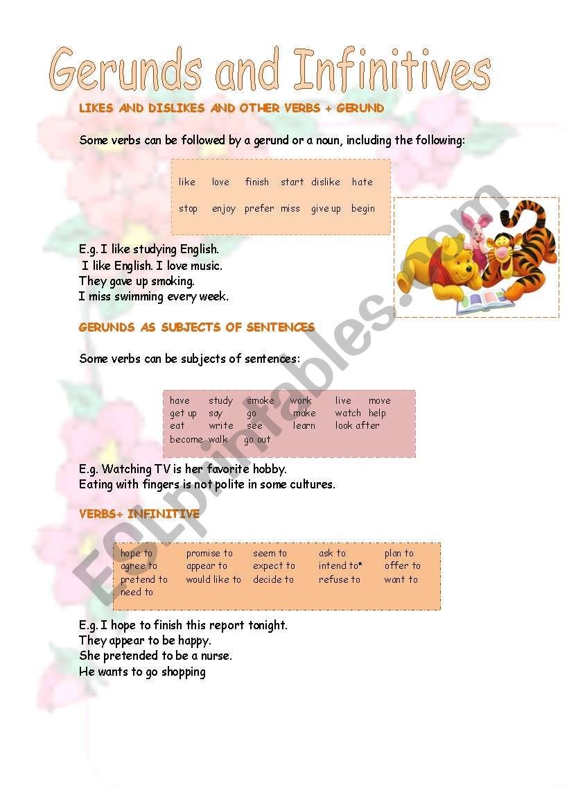 Verbs followed by Gerunds and Infinitives