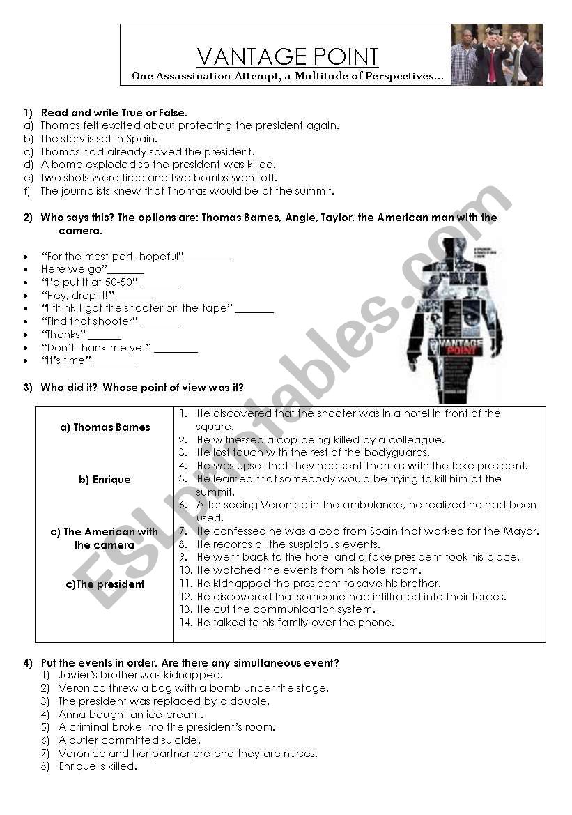 VANTAGE POINT worksheet