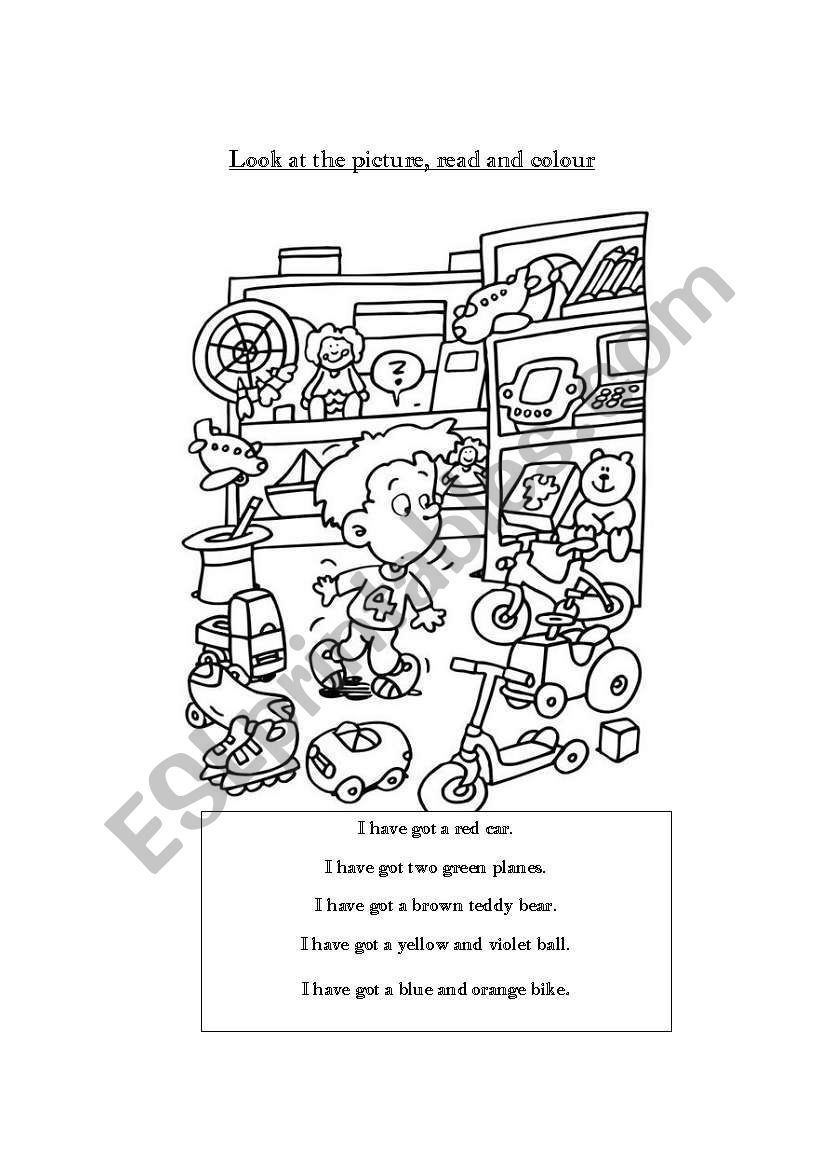 toys + have got  worksheet