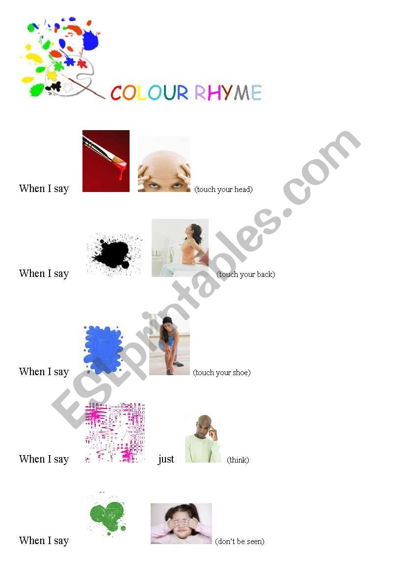 Colour Rhyme worksheet