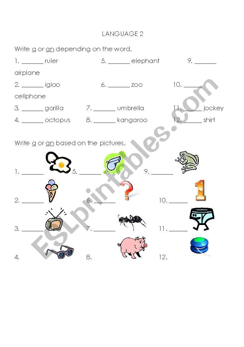 Vowels and Consonants worksheet