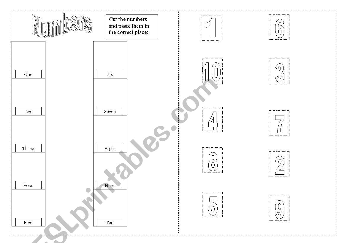 Numbers worksheet