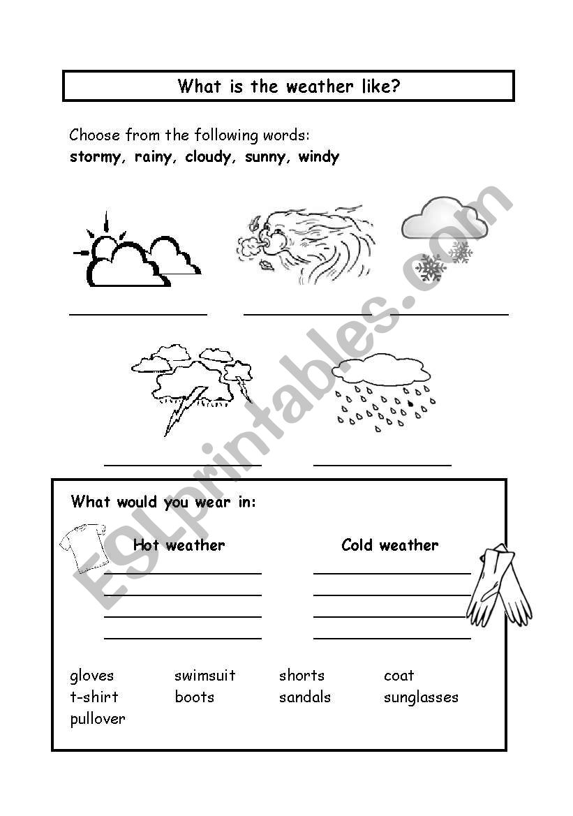 what is the weather like? worksheet