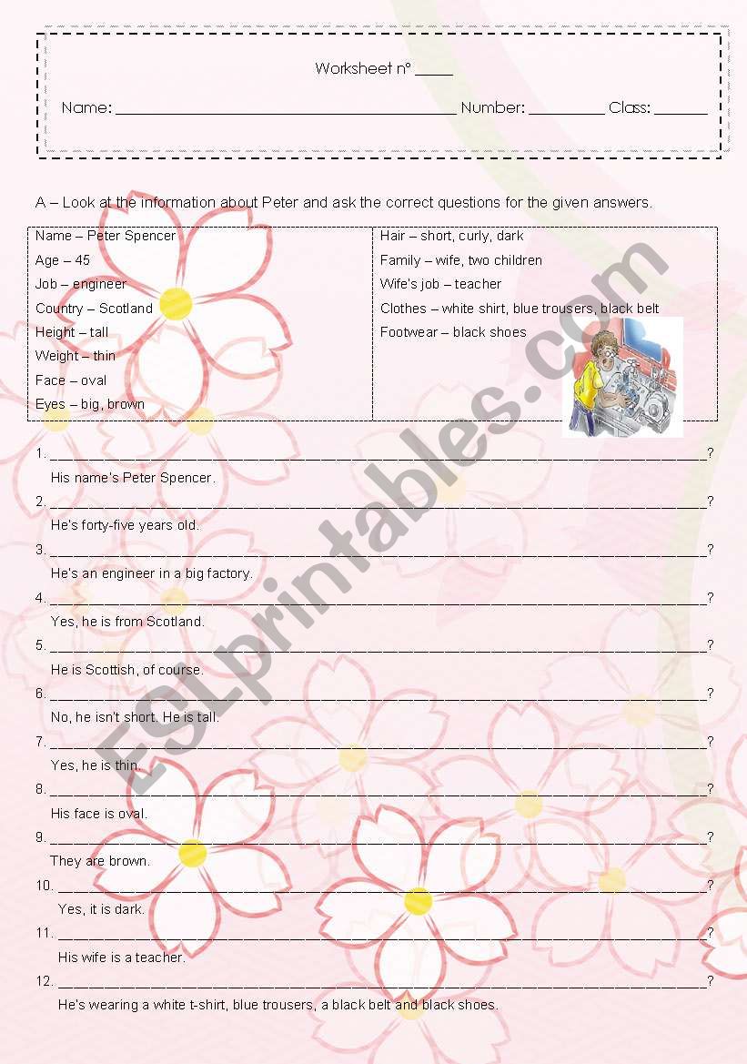 Questions worksheet