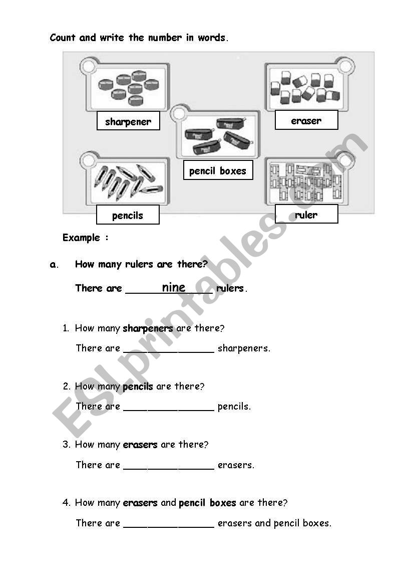 Numbers worksheet