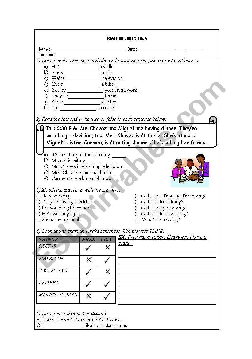 Review exercises worksheet