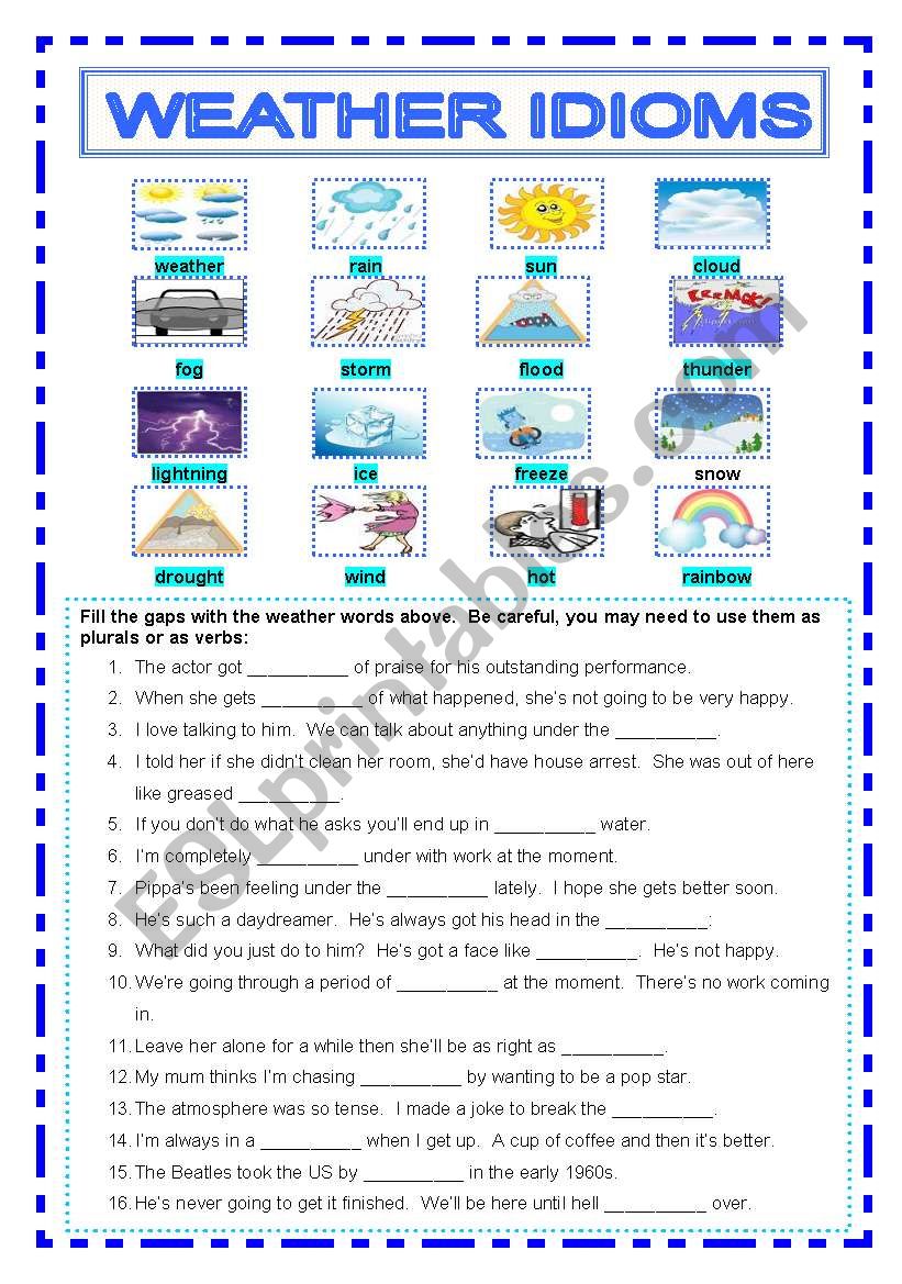 Weather Idioms worksheet